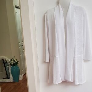 Mandy Evans: White Open Front Cardigan Large 37/38 Bust